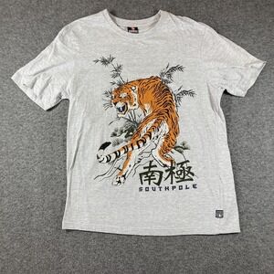 Y2K Southpole Tiger T-Shirt Mens Size XL Extra Large Gray
